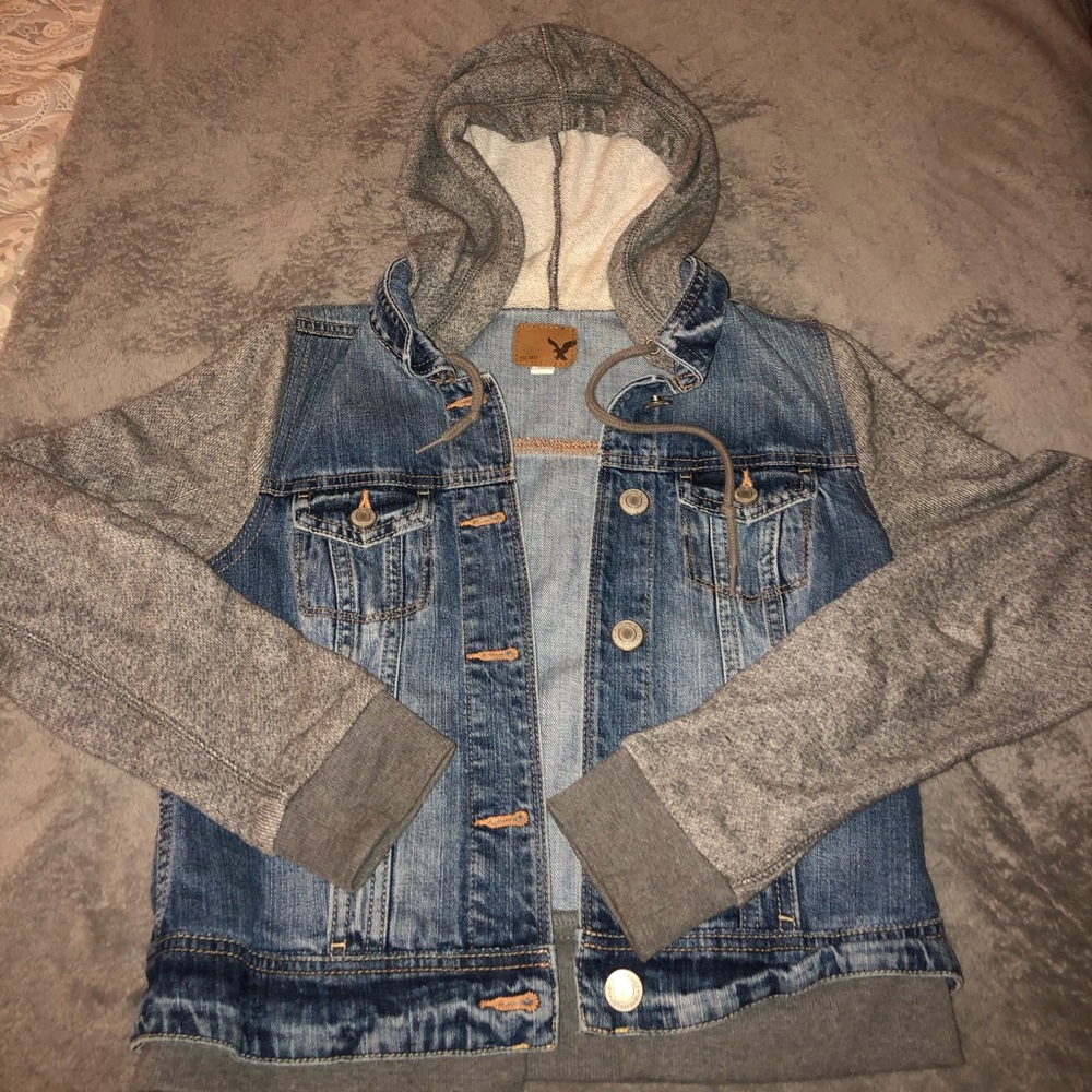 American Eagle Jean Jacket Hoodie